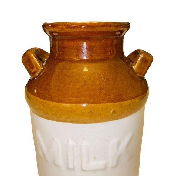 Vintage Ceramic Brown and White Decorative Milk Jug - Picture 2 of 11